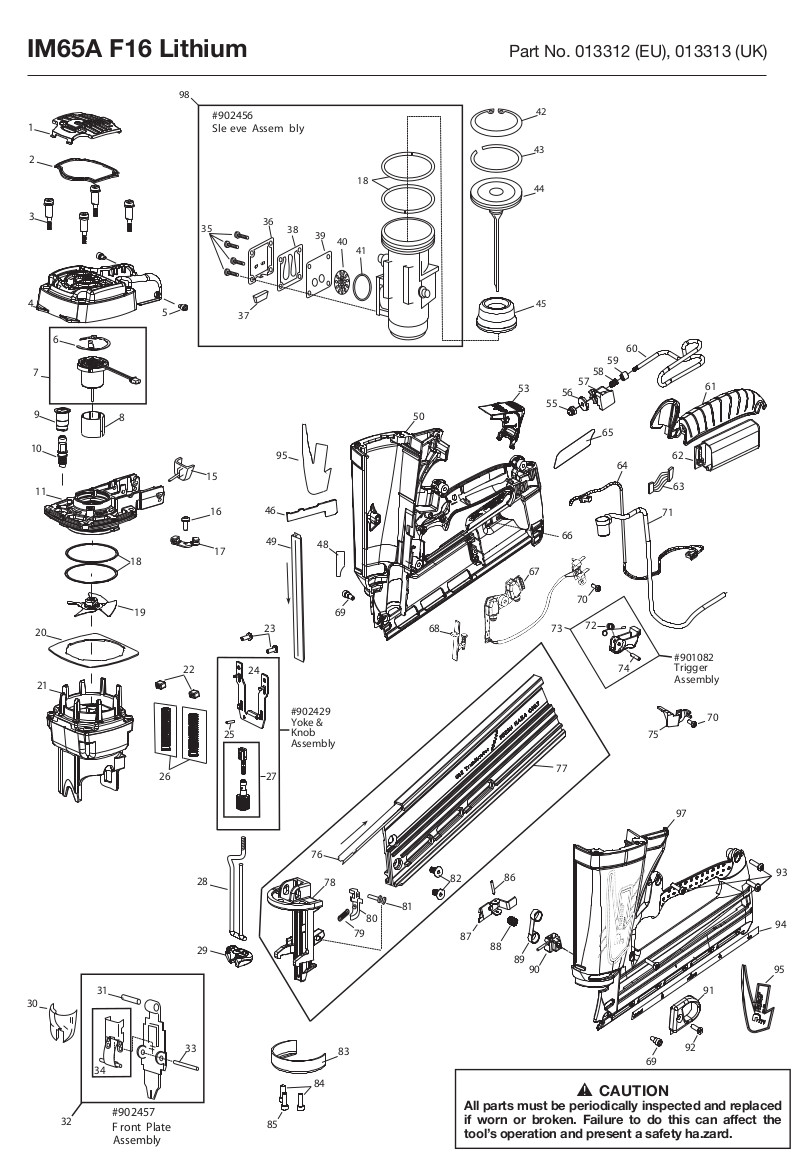Paslode Im65 F16 Parts